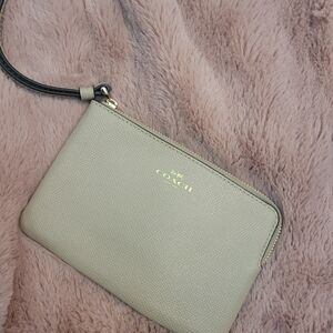 Coach Beige Wristlet Clutch